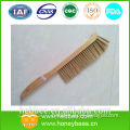 Double artificial fiber bee brush with wooden no paint